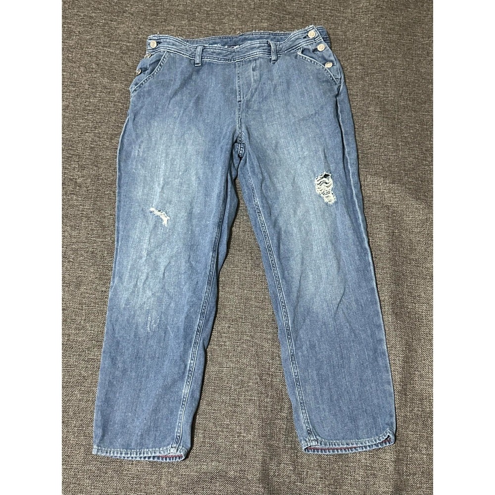 Tommy Hilfiger Women's 10 Distressed Straight Leg Jeans